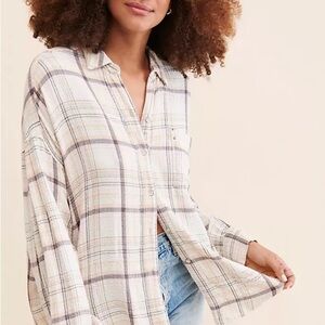 We The Free Hidden valley neutral colors  flannel  Shirt